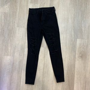 American Eagle black ripped skinny jeans